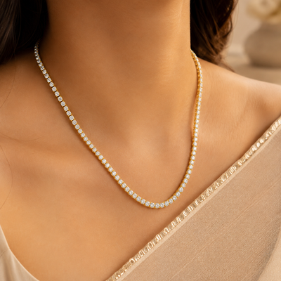 Classic Gold Tennis Chain Necklace