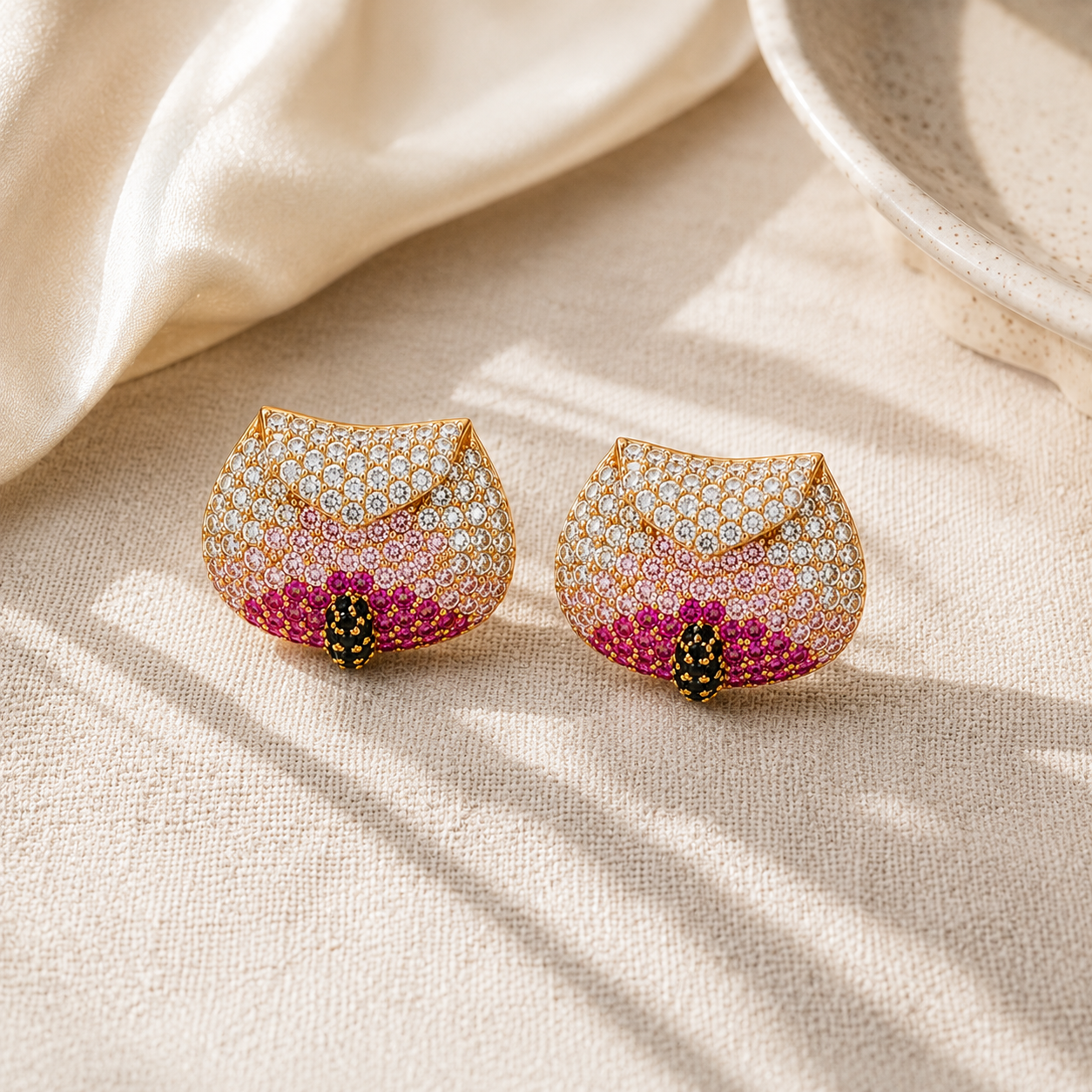 Crystal Envelope Stud Earrings