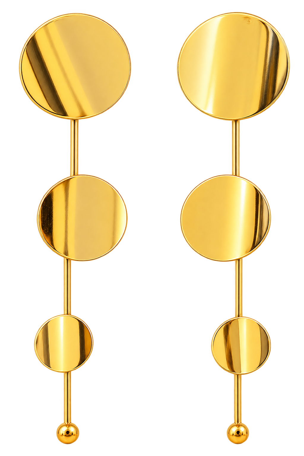 Gold Linear Drop Earrings