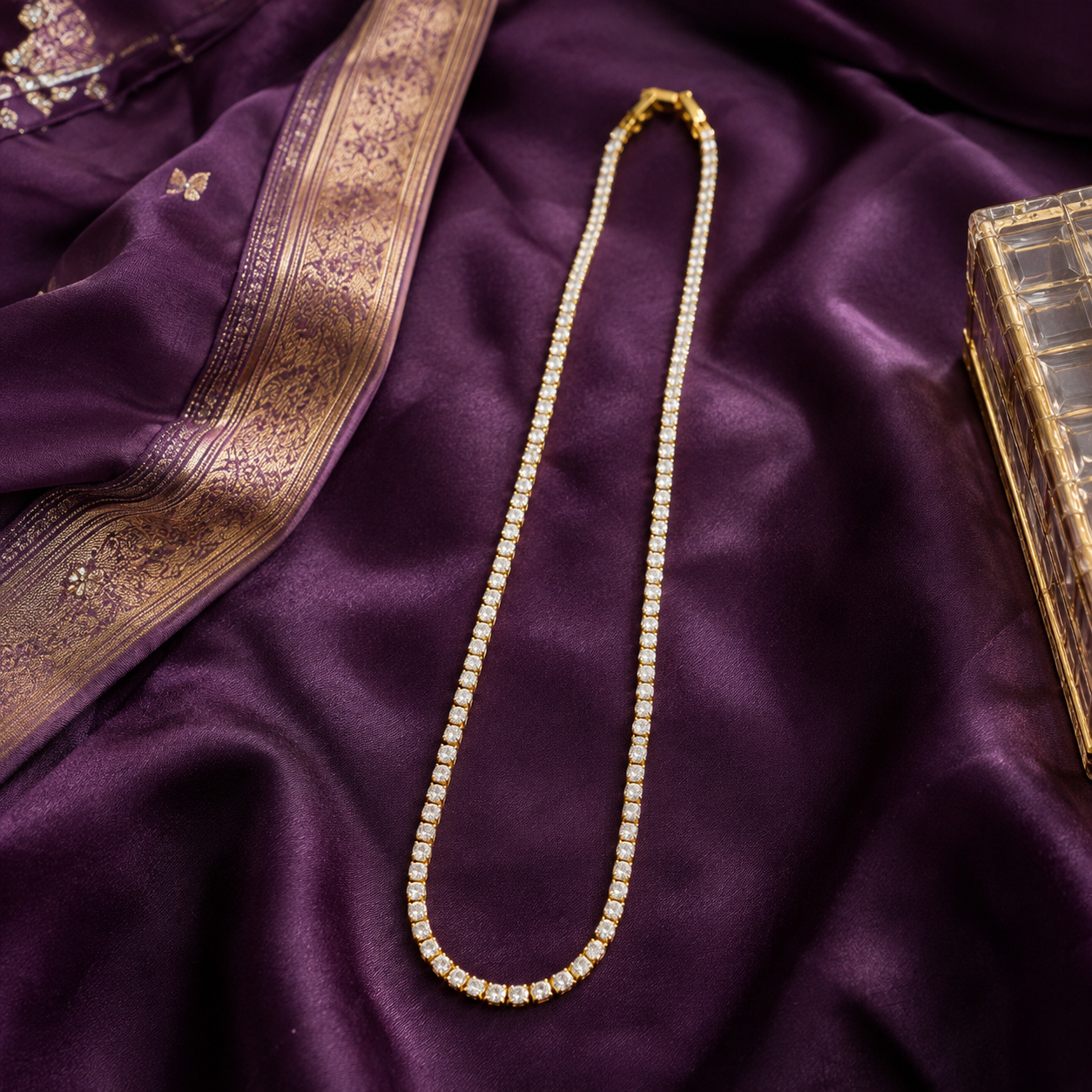 Classic Gold Tennis Chain Necklace