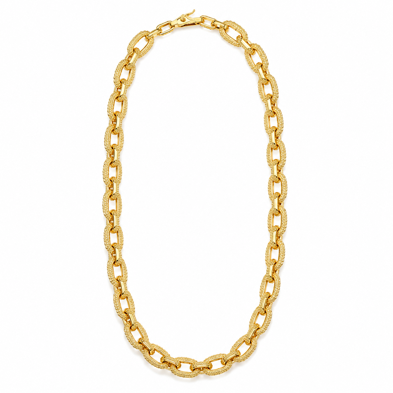 Textured Link Chain Necklace