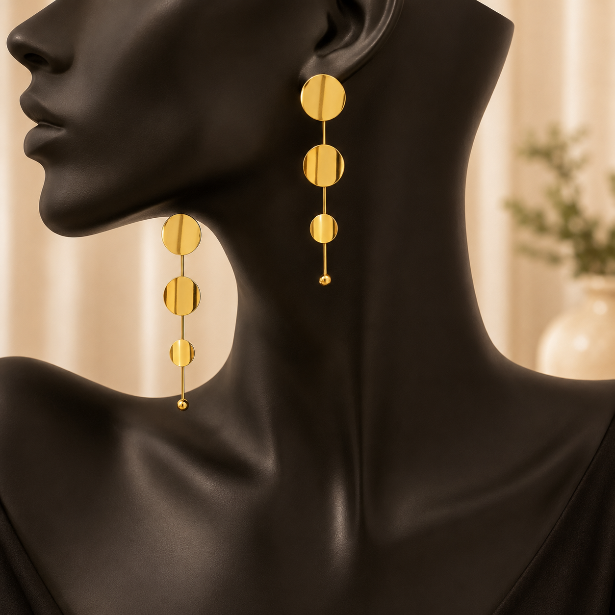 Gold Linear Drop Earrings