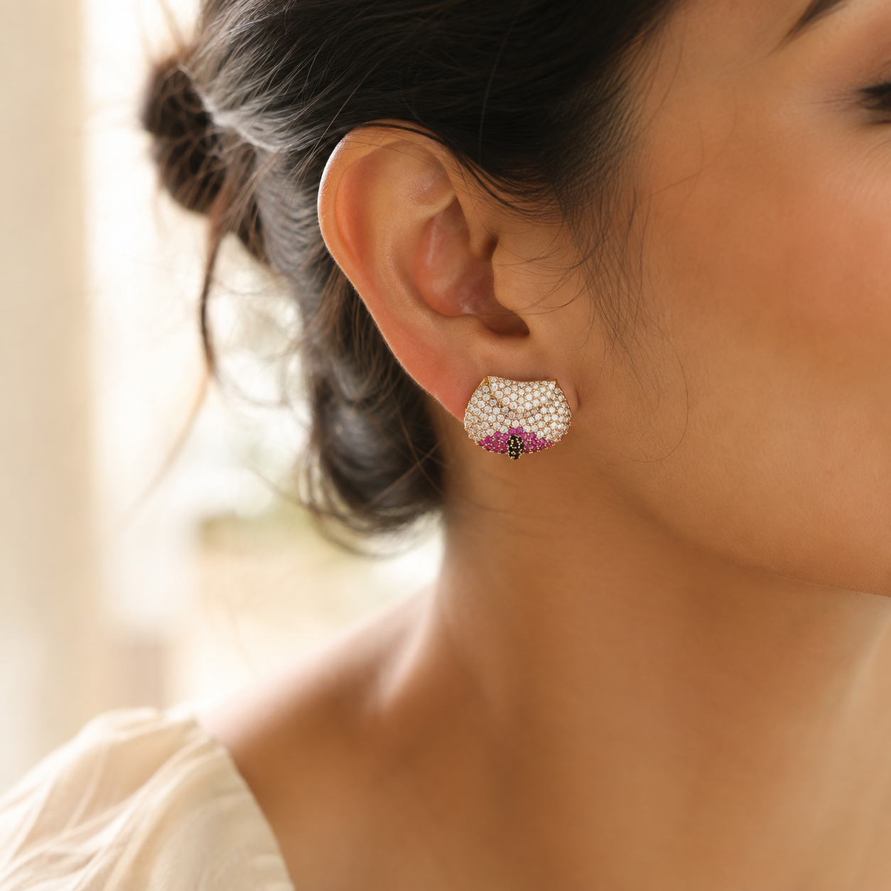 Crystal Envelope Stud Earrings