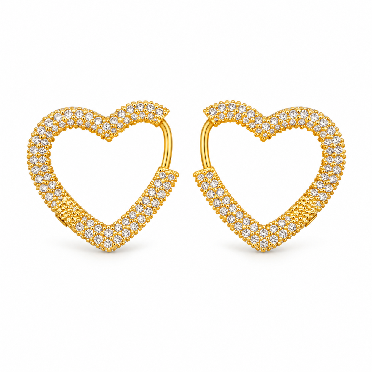Sparkle Heart Pave Earrings